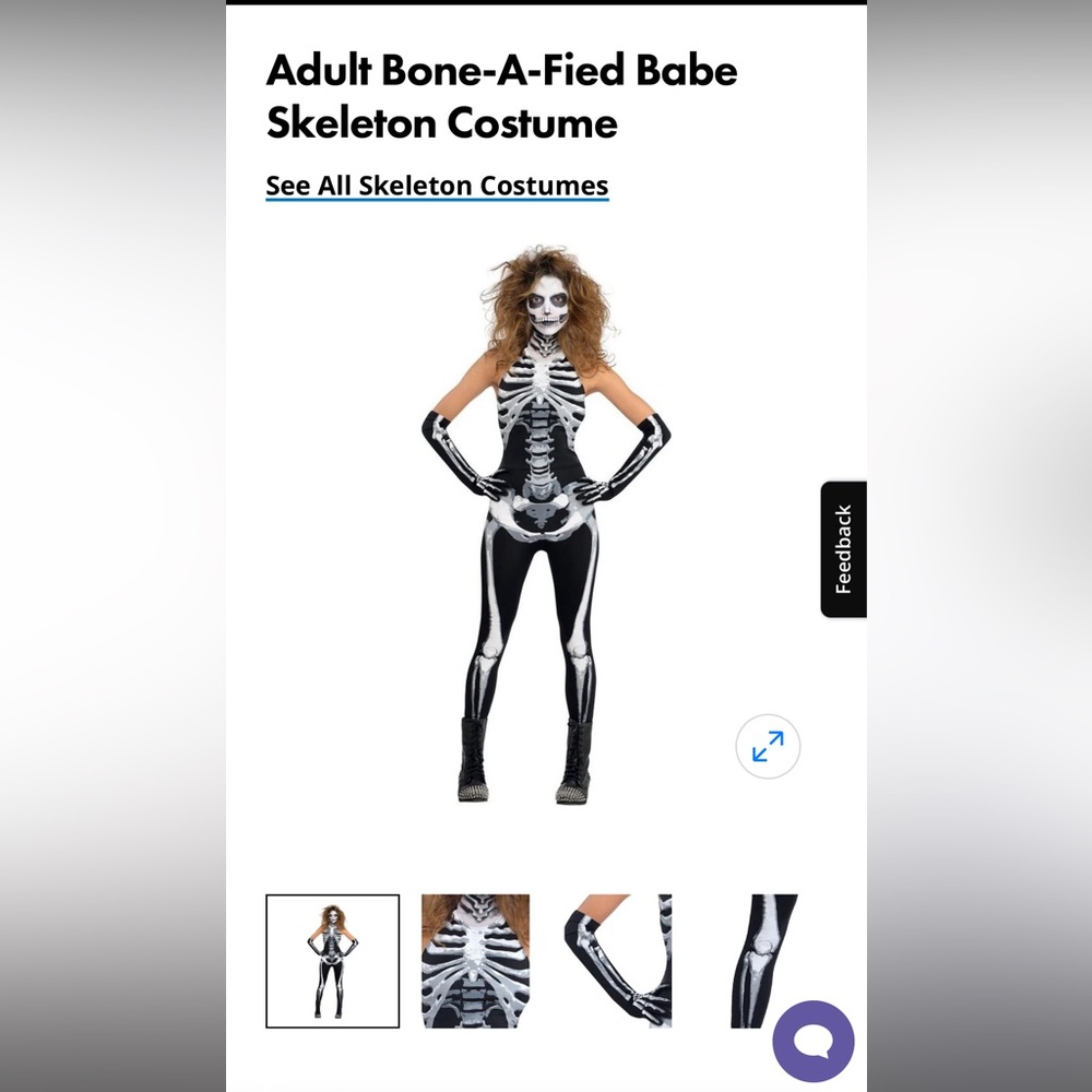 Adult skeleton Halloween costume